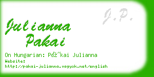 julianna pakai business card